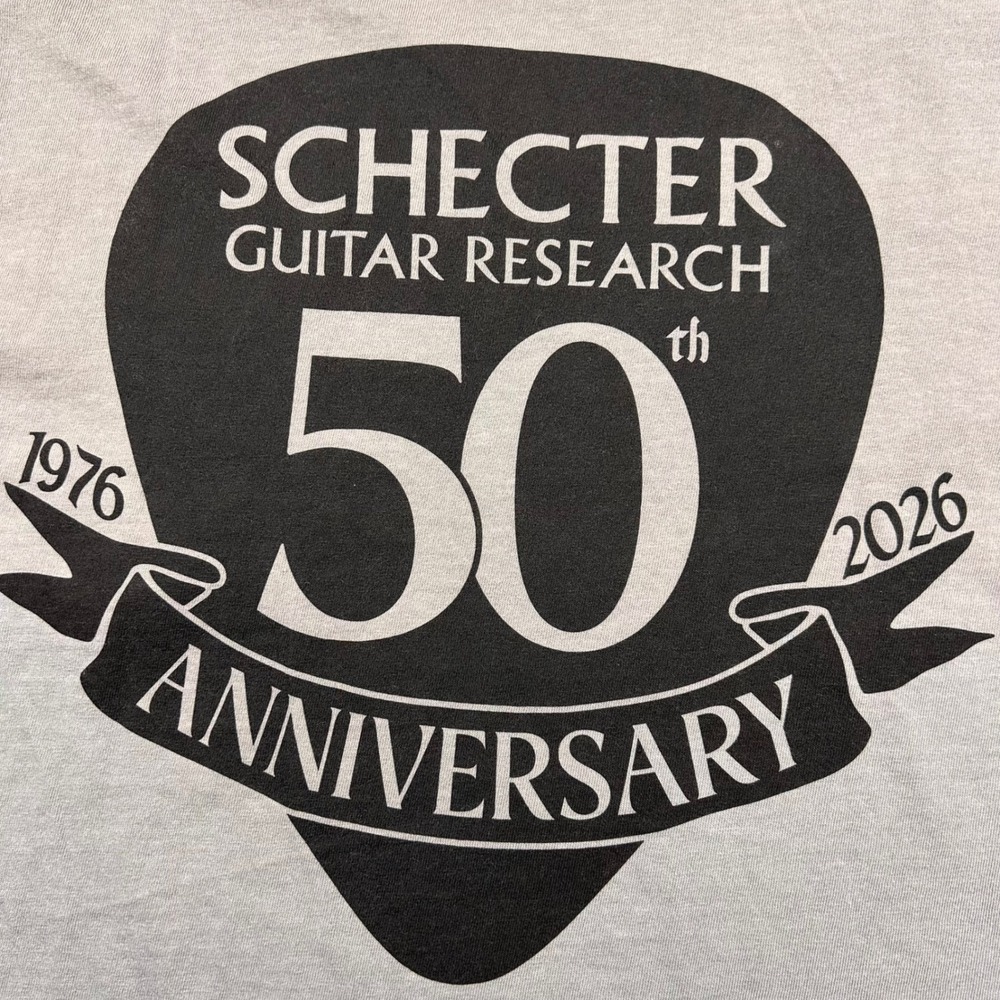 Schecter Guitar Research 50th Anniversary Pocket T-Shirt Mens M Gray 1976-2026